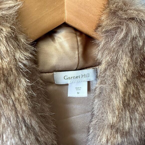 Garnet Hill Faux Fur Vest Jacket Women Size M - Picture 6 of 7